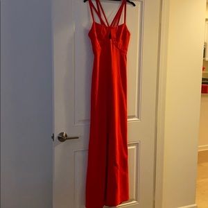 Red floor length gown